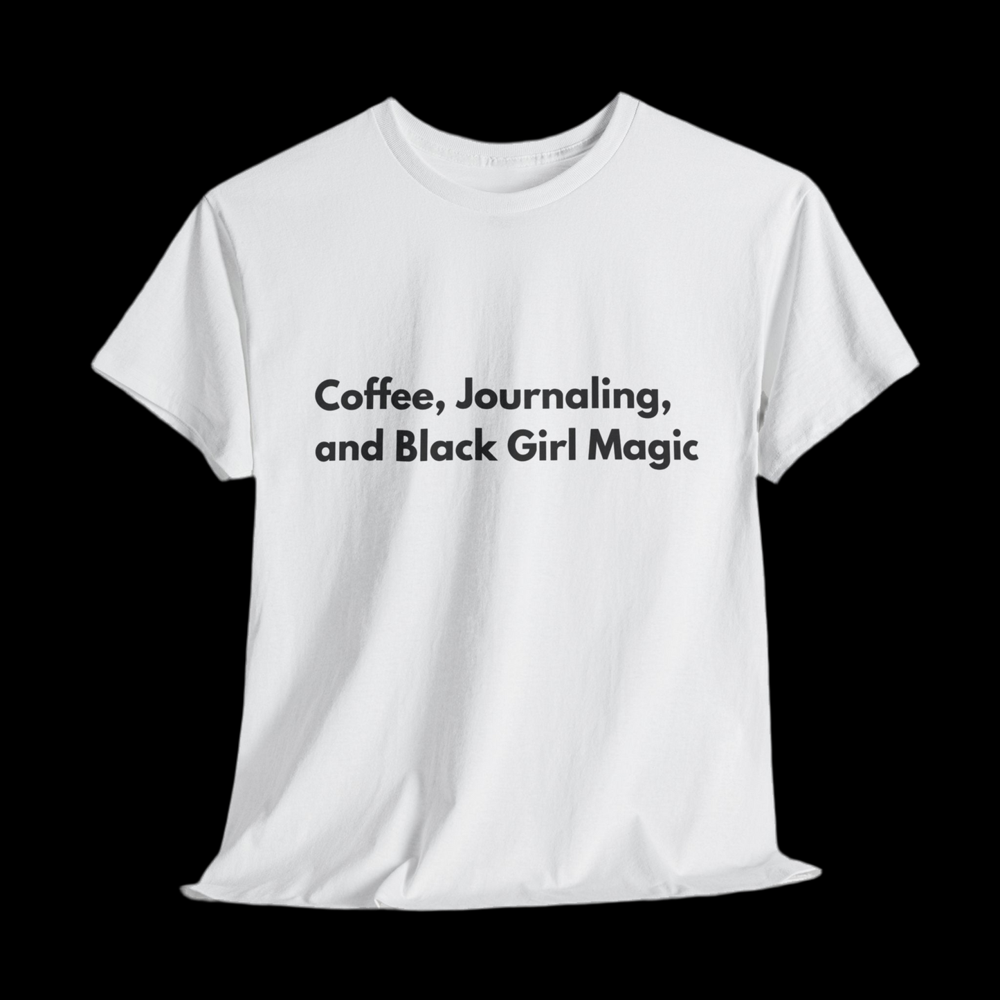 Coffee, Journaling, and Black Girl Magic Unisex Heavy Cotton Tee