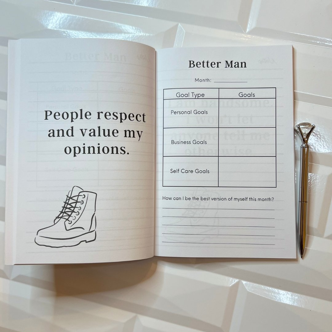 Better Man: Self-Awareness & Goal-Setting Guided Journal - Shawnti Refuge Journals